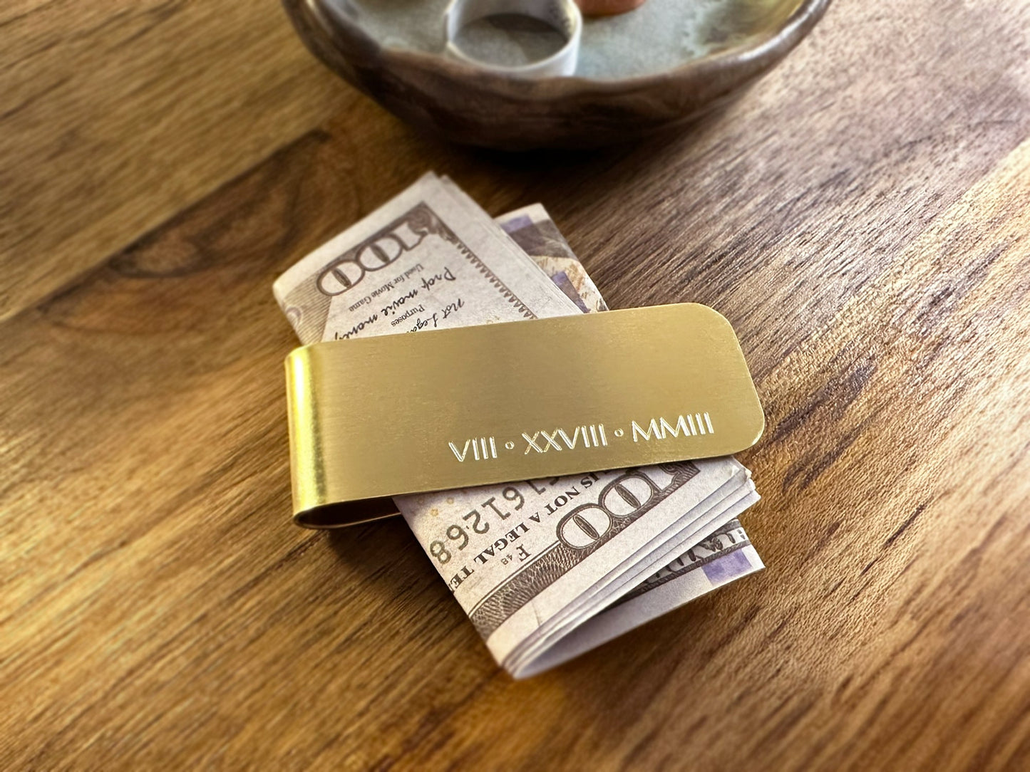 Monogrammed Brass Money Clip