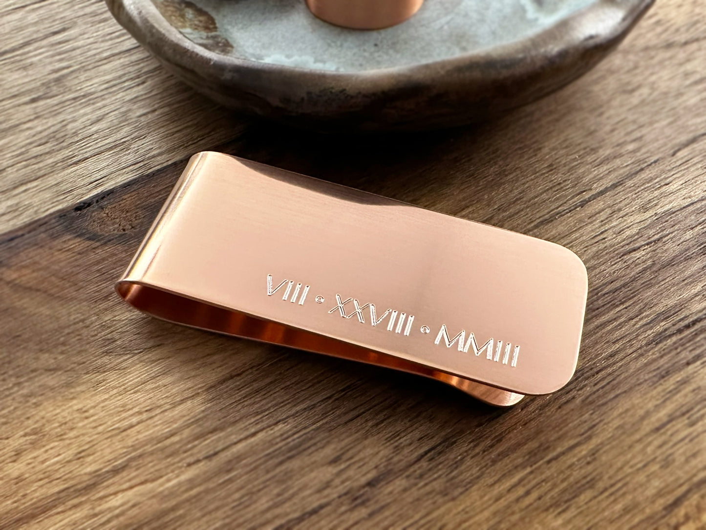 Copper Anniversary Money Clip - 7 Year Tally Marks