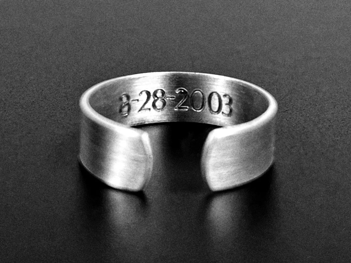 Adjustable Men's Hidden Message Aluminum Ring