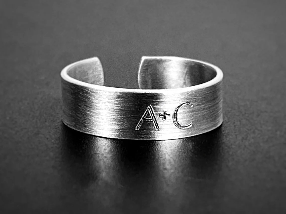 Adjustable Men's Hidden Message Aluminum Ring