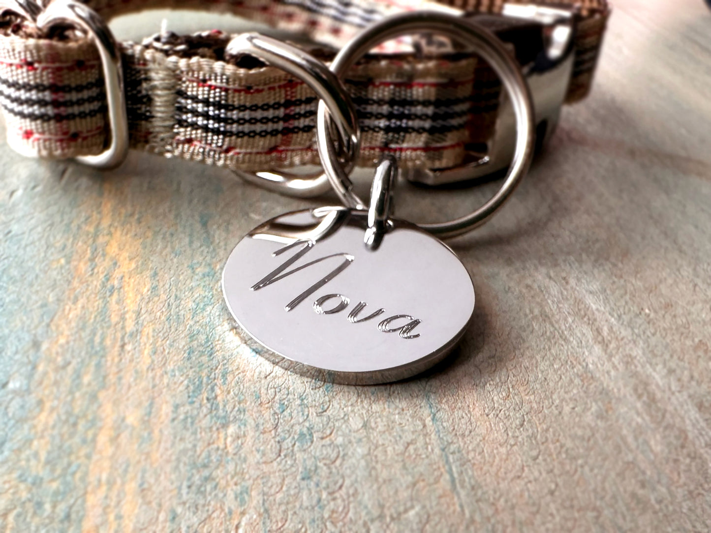 Small Silver Stainless Steel Round Pet ID