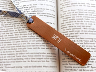 Copper tally mark bookmark, a 7th anniversary gift