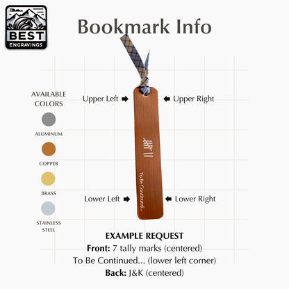 Stainless Steel Personalized Bookmark