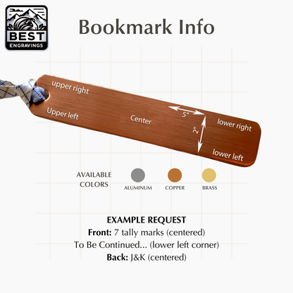 Copper Personalized BOOKMARK