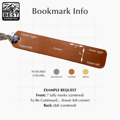 Aluminum Personalized BOOKMARK