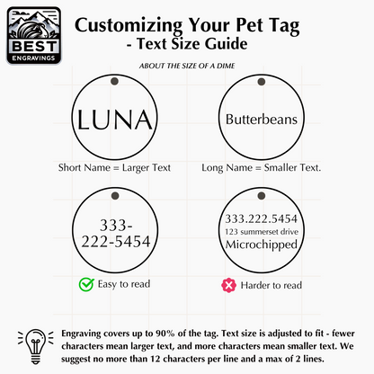 Small Black Stainless Steel Round Pet ID