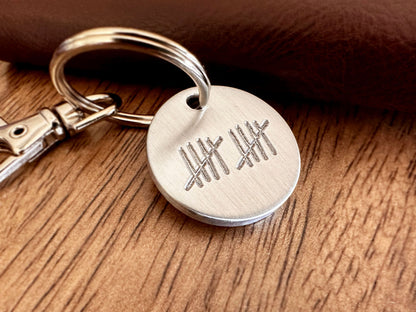 Aluminum Tally Mark Keychain