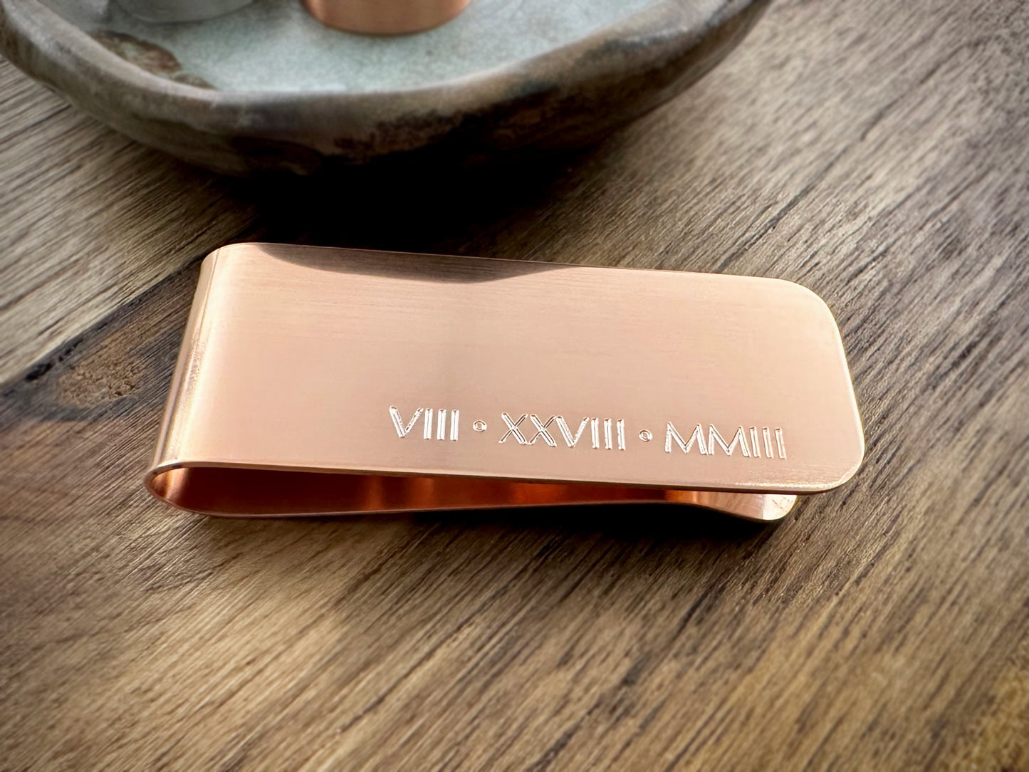 Copper Anniversary Money Clip - 7 Year Tally Marks