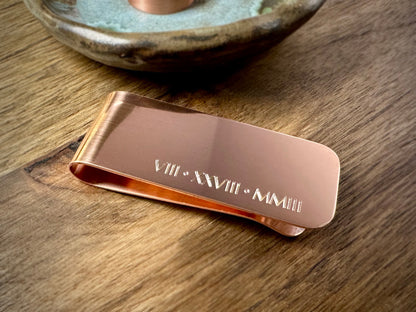 Copper Anniversary Money Clip - 7 Year Tally Marks