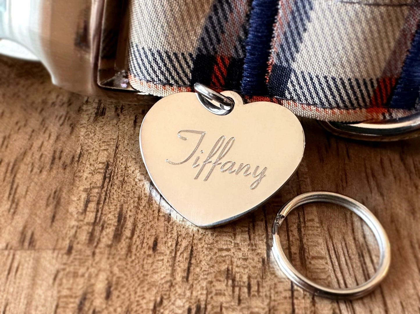 Custom Heart-Shaped Pet ID Tag Gold